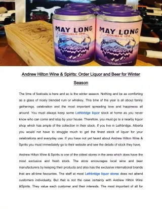 Andrew Hilton Wine & Spirits: Order Liquor and Beer for Winter Season
