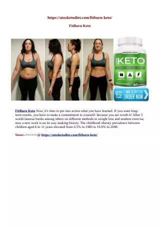 FitBurn Keto Where to buy