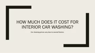 Interior Car Washing