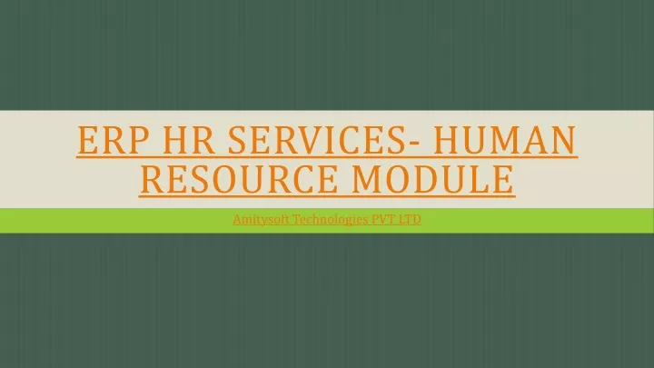 erp hr services human resource module