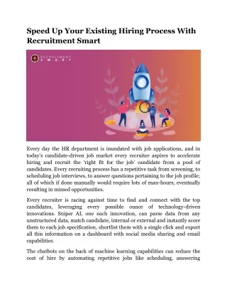 speed up your existing hiring process with