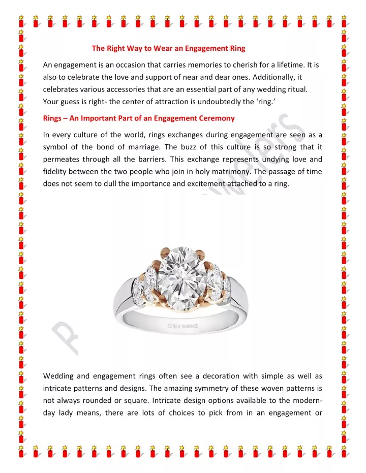 the right way to wear an engagement ring