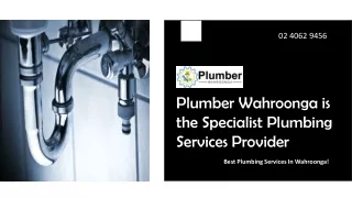 Plumber Wahroonga - Your 24/7 Emergency Plumbing Provider