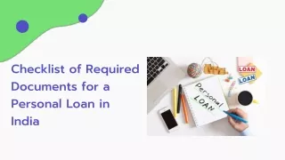 checklist of required documents for a personal