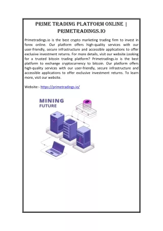Prime Trading Platform Online | Primetradings.io