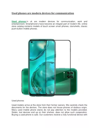 used phones are modern devices for communication