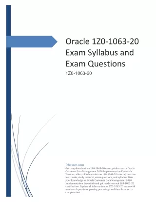 oracle 1z0 1063 20 exam syllabus and exam