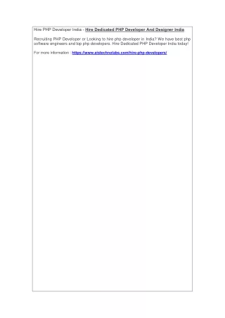 hire php developer india hire dedicated