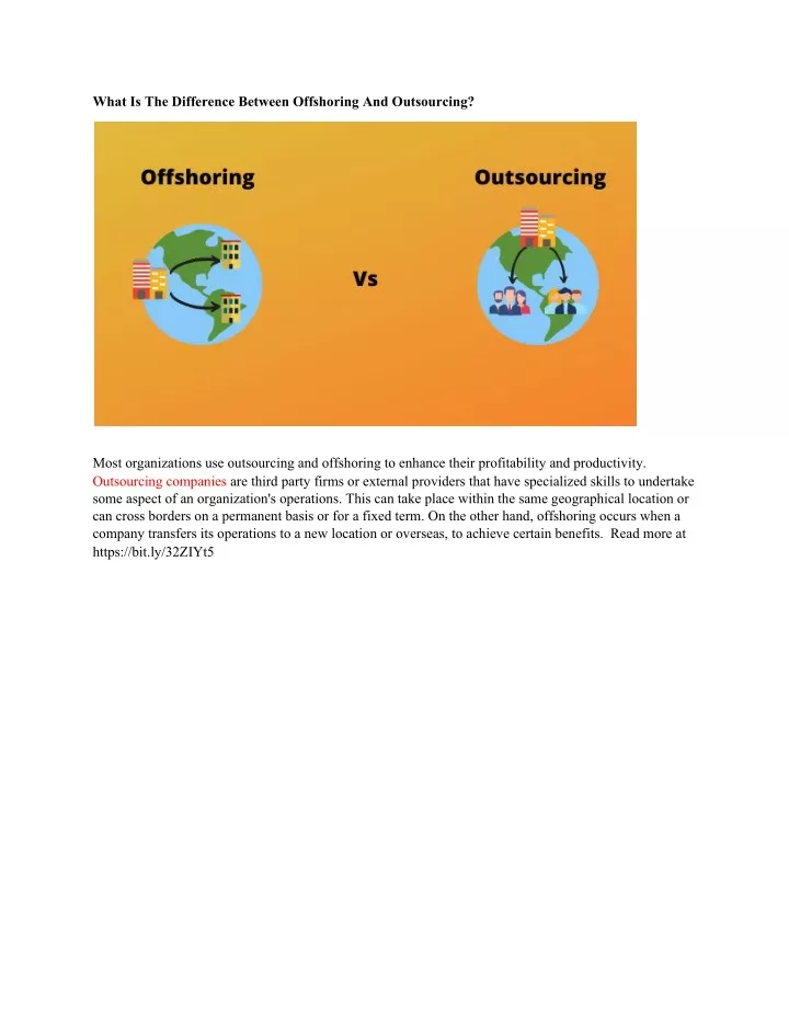 what is the difference between offshoring