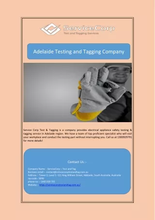 adelaide testing and tagging company