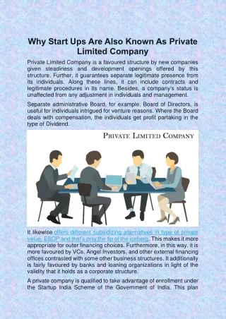 Online Private Limited Company Registration in India