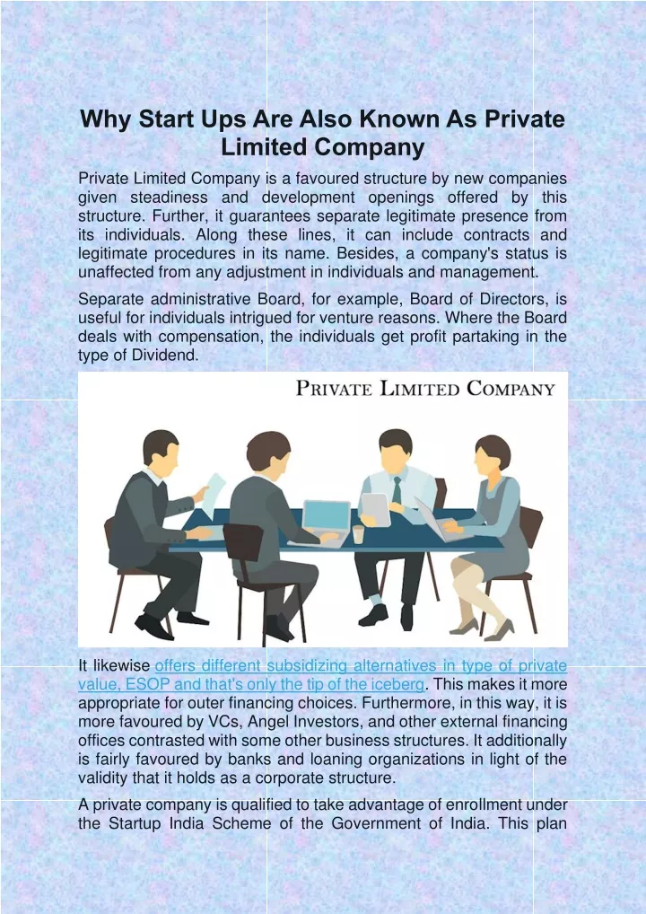 why start ups are also known as private limited