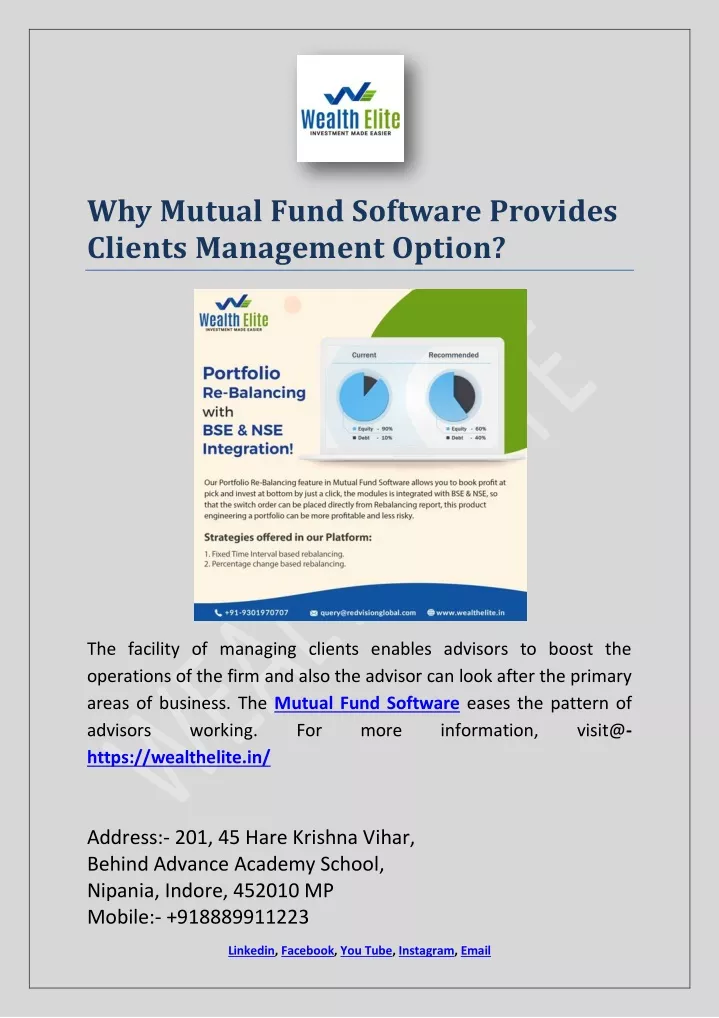 why mutual fund software provides clients
