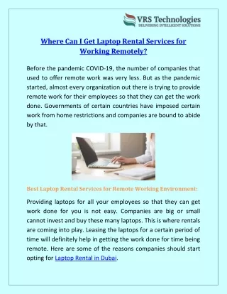 where can i get laptop rental services
