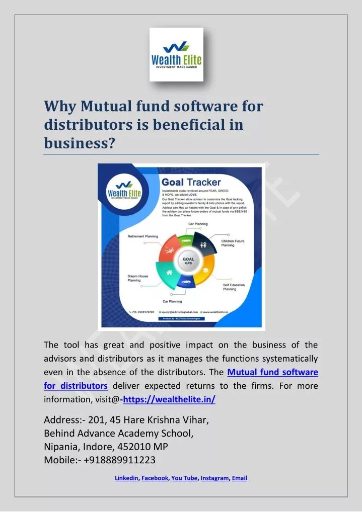 why mutual fund software for distributors