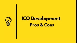 ico development pros cons