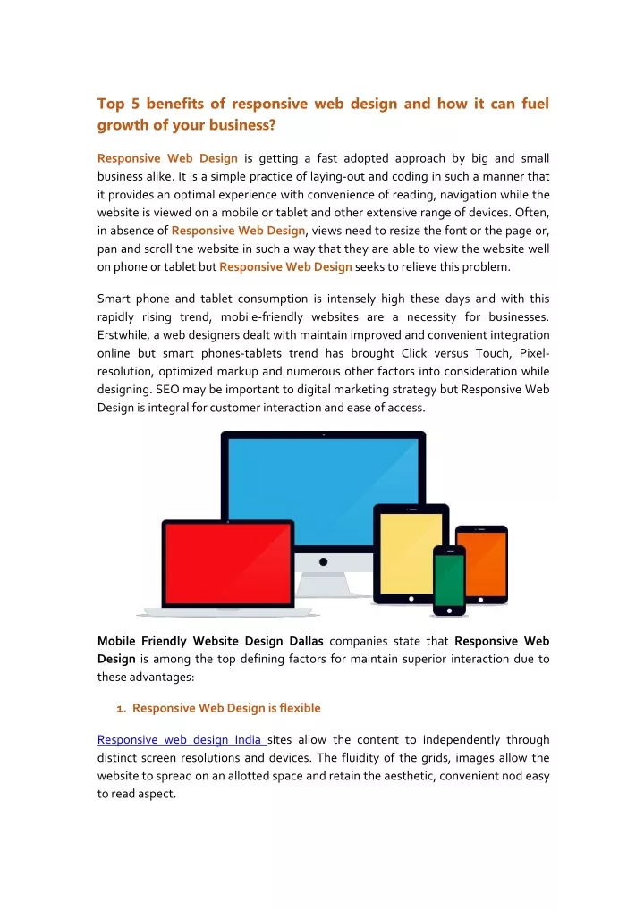 top 5 benefits of responsive web design