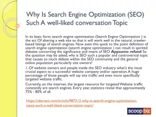 why is search engine optimization seo such a well liked conversation topic