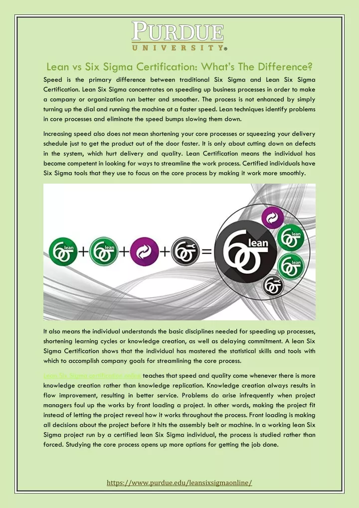 lean vs six sigma certification what