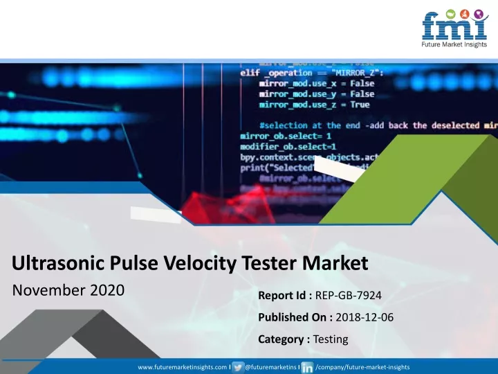 ultrasonic pulse velocity tester market november
