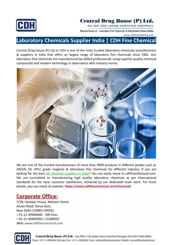 laboratory chemicals supplier india cdh fine