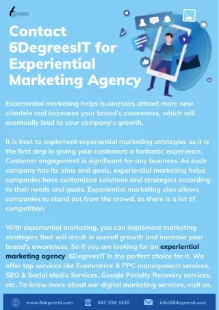Contact 6DegreesIt for Experiential Marketing Agency