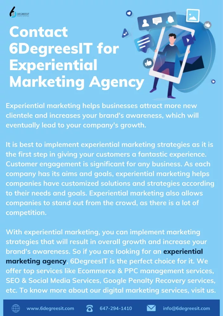 contact 6degreesit for experiential marketing