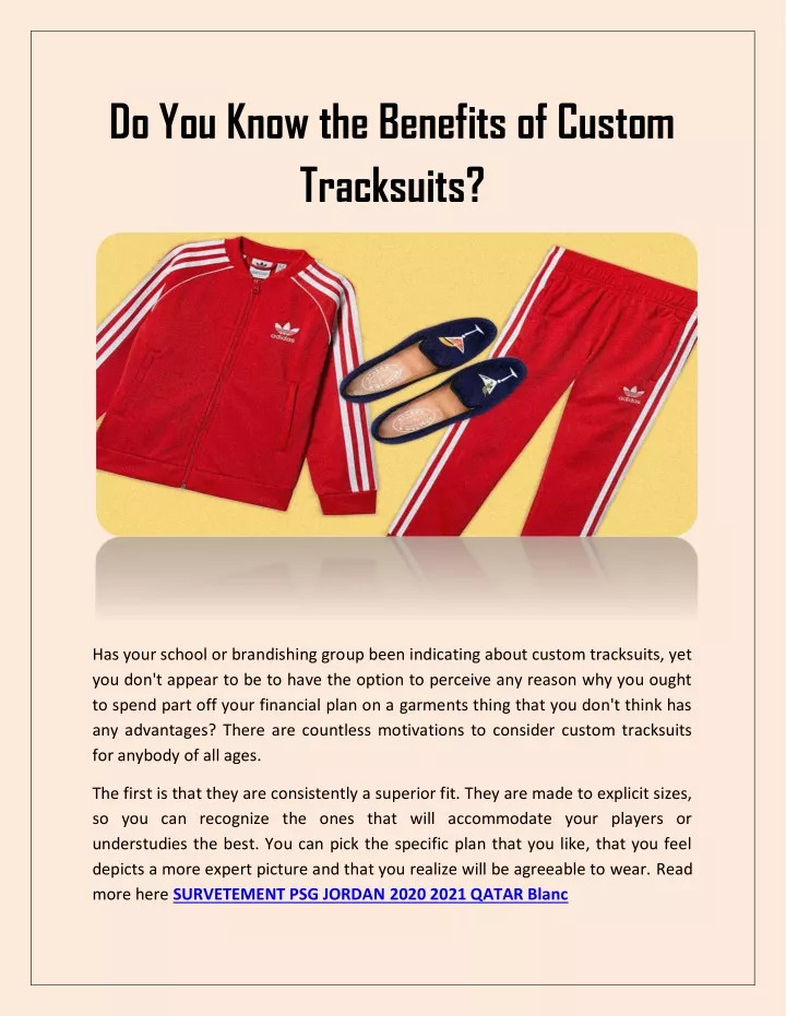 do you know the benefits of custom tracksuits