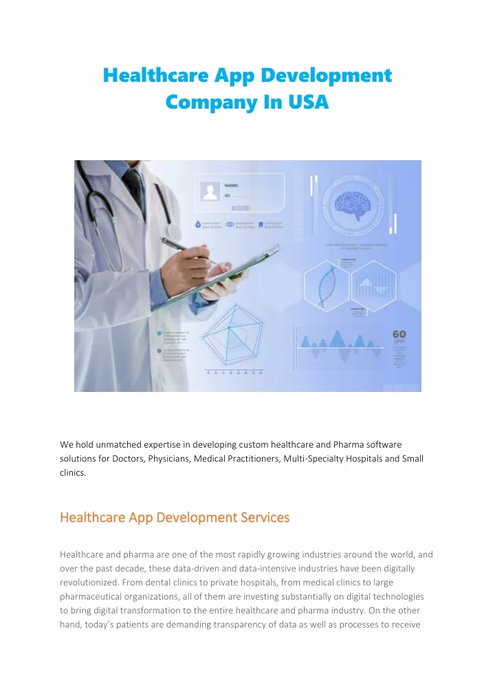 healthcare app development company in usa