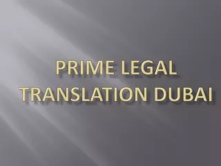 Prime Legal Translation Dubai