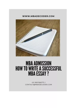 MBA Admission Essays 2019–2020 for International B-Schools| MBADecoder