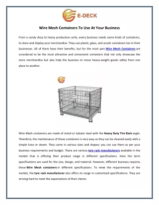 wire mesh containers to use at your business