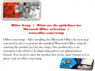 office setup what are the guidelines