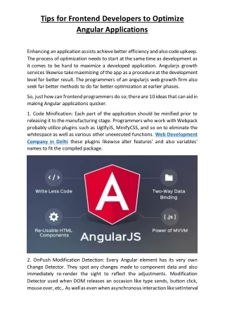 tips for frontend developers to optimize angular