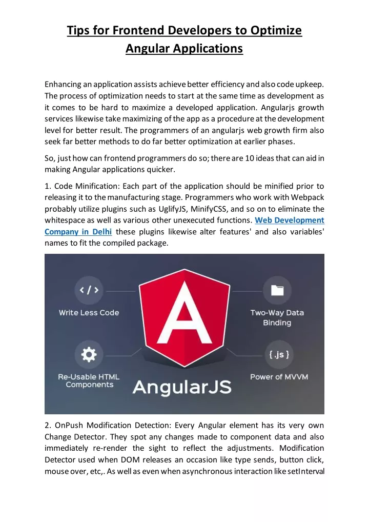 tips for frontend developers to optimize angular
