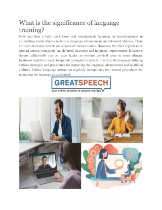what is the significance of language training