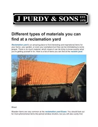 Reclaimed Roof Tiles | Jpurdyandsons.com