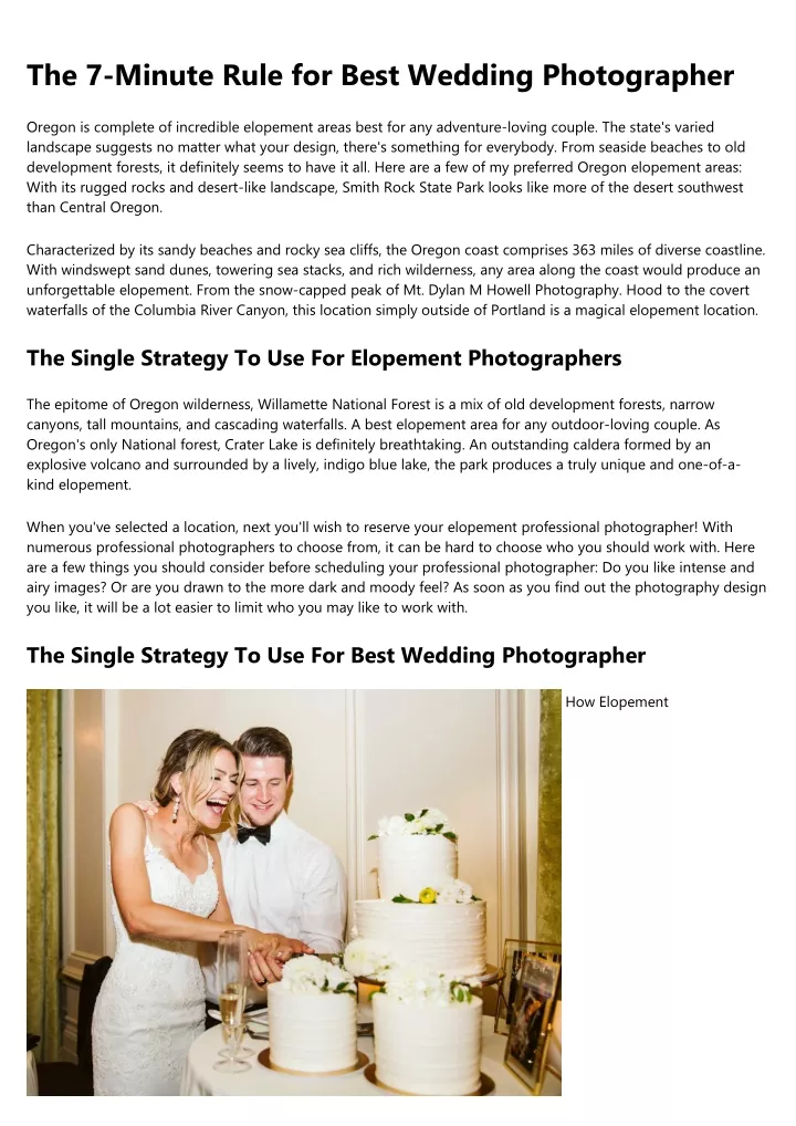 the 7 minute rule for best wedding photographer
