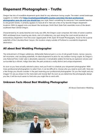 The Most Underrated Companies to Follow in the wedding photographer Industry