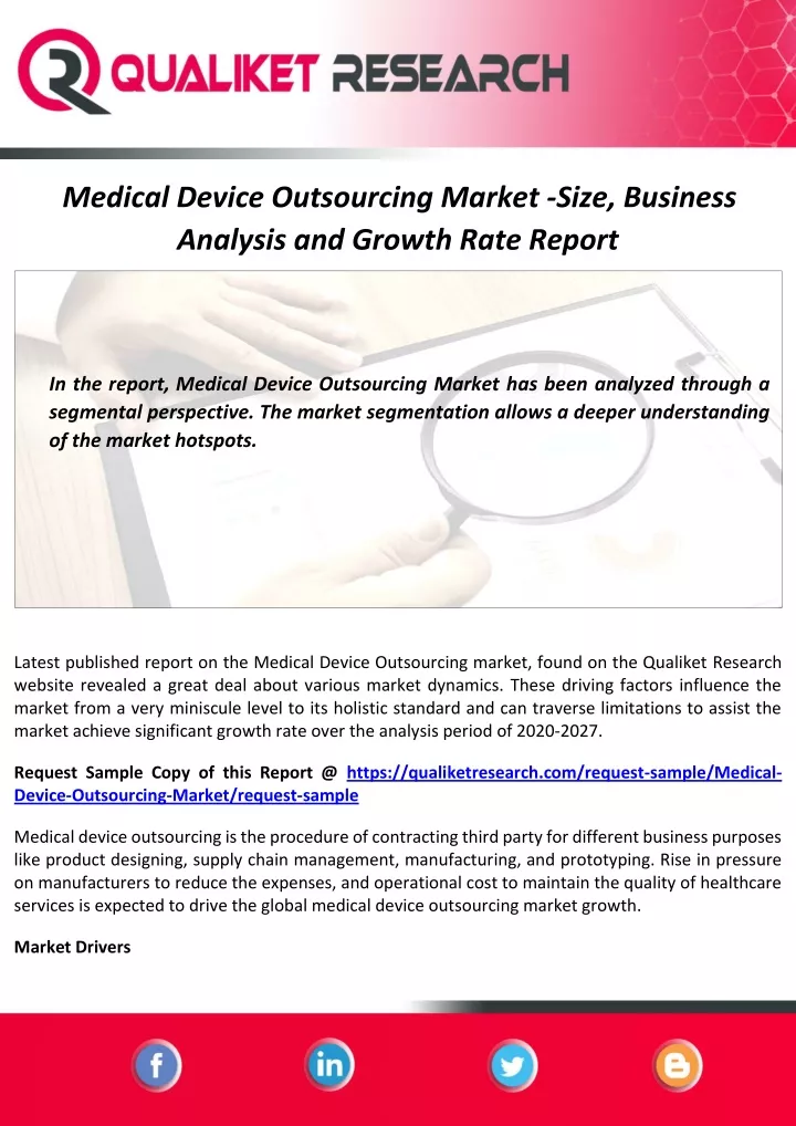medical device outsourcing market size business