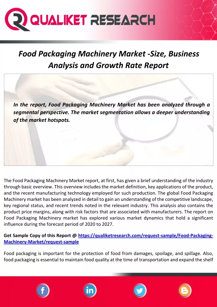 food packaging machinery market size business