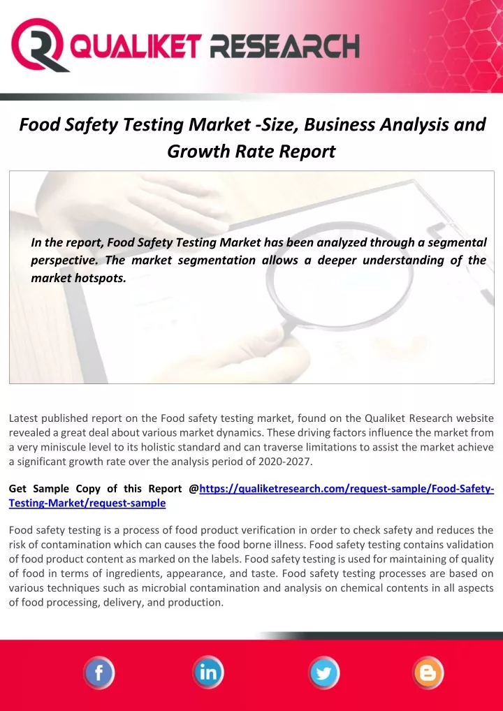 food safety testing market size business analysis
