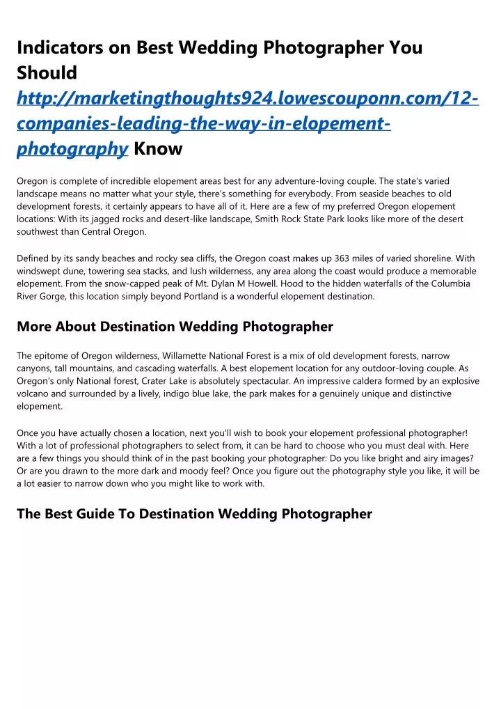 indicators on best wedding photographer
