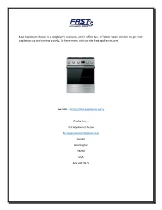 Appliance Repair by Fast Appliances Repair