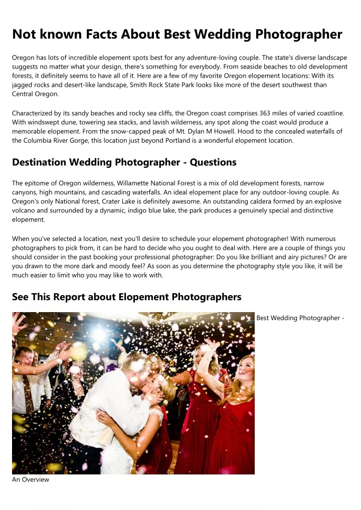 not known facts about best wedding photographer