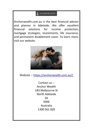 Financial Advisor Adelaide | Anchorwealth.com.au