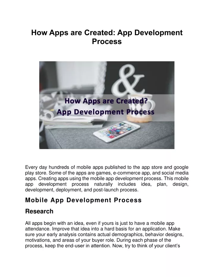 how apps are created app development process