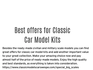 Best offers for Classic Car Model Kits