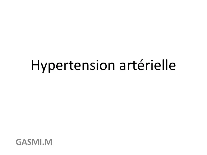 hypertension art rielle