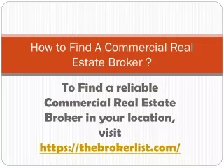How to find commercial real estate brokers